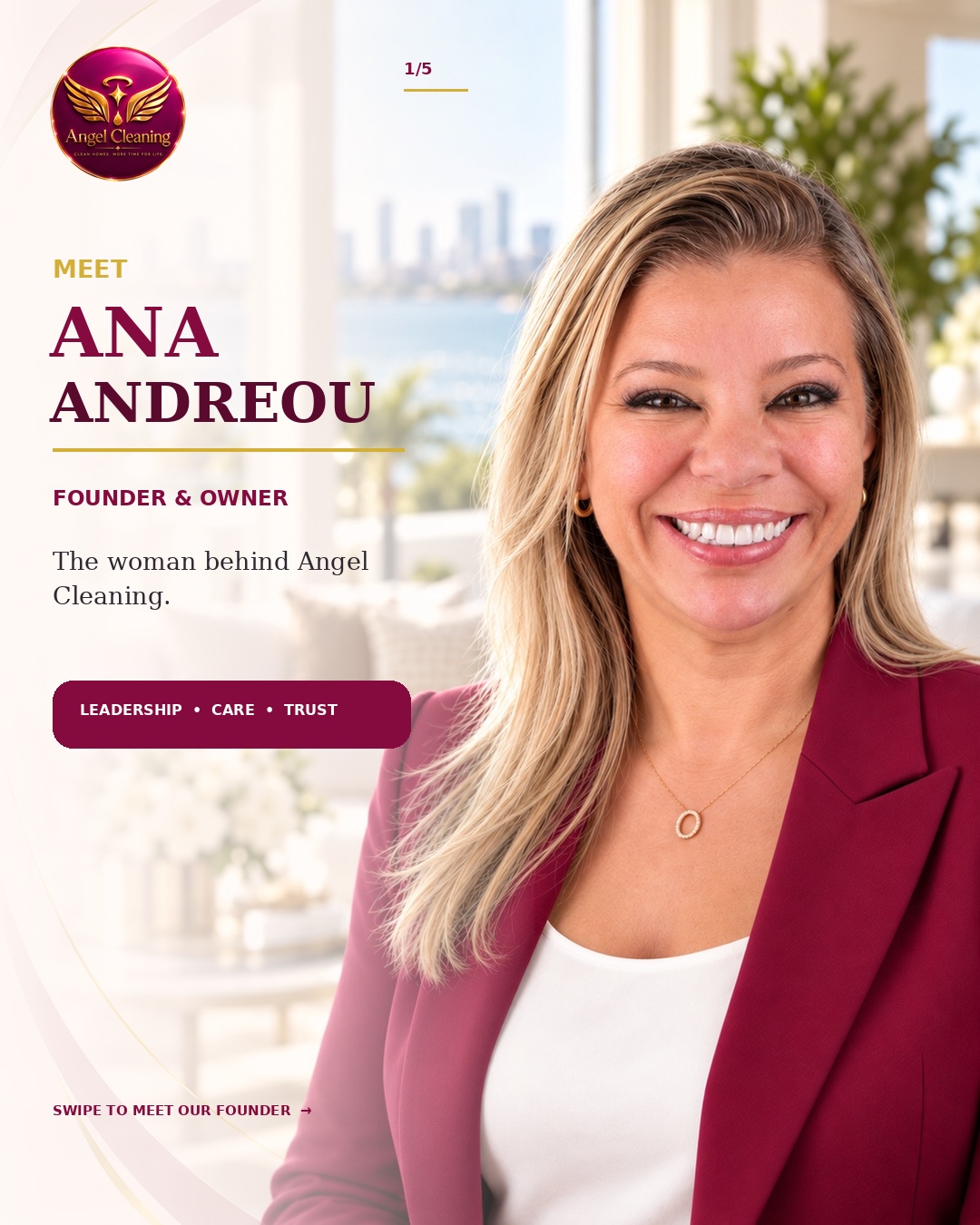 Ana Andreou, founder and owner of Angel Cleaning